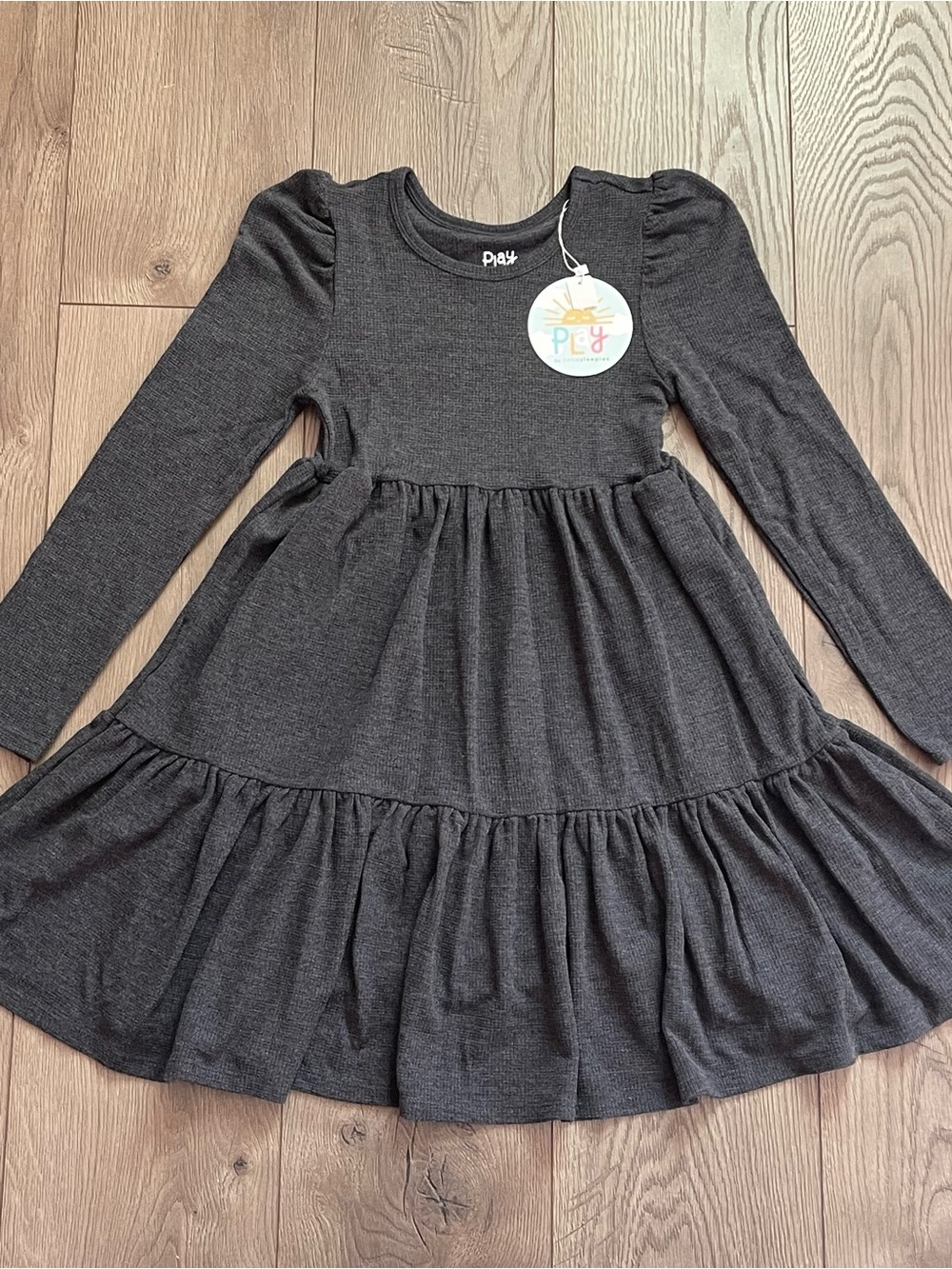 NWT Play by Little Sleepies Girls Size 8 Gray Long Sleeve Soluxe Bamboo Dress